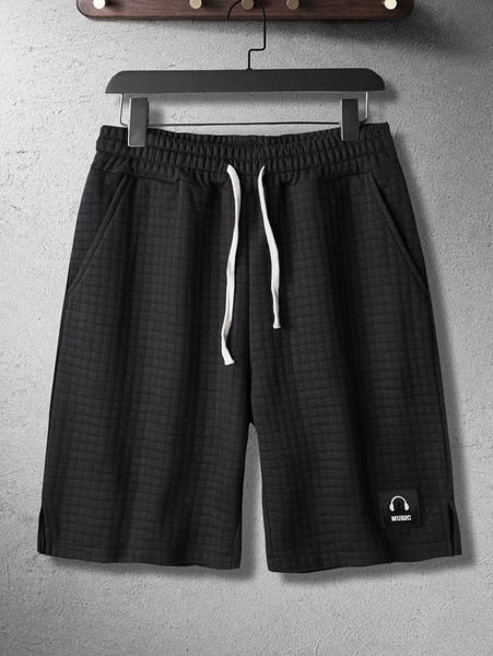 men patch detail drawstring waist shorts d6hp#, Black
men patch detail drawstring waist shorts d6hp#, Black