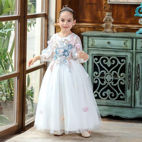 girl's dresses flower girls illusion o-neck appliques sequined embroidery tulle lace full floor-length kids party princess gown f337, Red;yellow
girl's dresses flower girls illusion o-neck appliques sequined embroidery tulle lace full floor-length kids party princess gown f337, Red;yellow