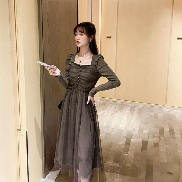 casual dresses for women summer 2021 korean style, Black;gray