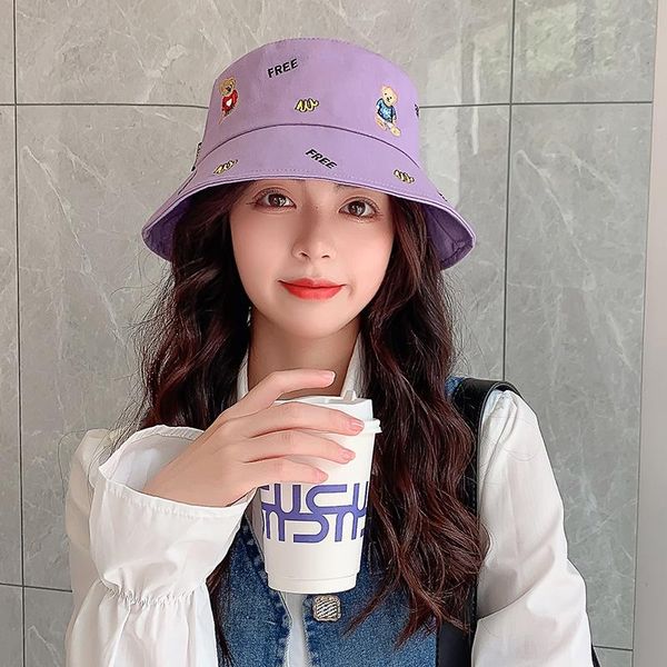 wide brim hats 2021 female embroidered bear fisherman hat korean casual outdoor sun thin cartoon, Blue;gray
wide brim hats 2021 female embroidered bear fisherman hat korean casual outdoor sun thin cartoon, Blue;gray