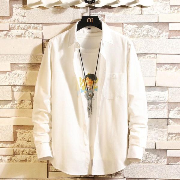 men's casual shirts korean style men long sleeve cotton autumn winter clothes button lapel solid turn down collar male, White;black
men's casual shirts korean style men long sleeve cotton autumn winter clothes button lapel solid turn down collar male, White;black