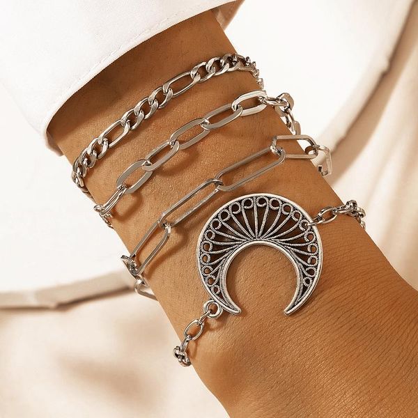 charm bracelets 4pcs/set ancient silver color bangle for women geometry hollw moon adjustable metal alloy bracelet set jewelry 18234, Golden;silver
charm bracelets 4pcs/set ancient silver color bangle for women geometry hollw moon adjustable metal alloy bracelet set jewelry 18234, Golden;silver