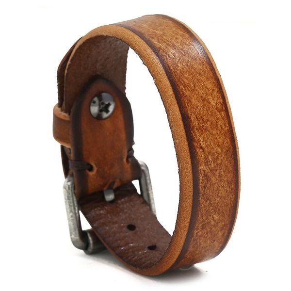 tennis 2021 fashion retro brown color men genuine leather bracelet simple design vintage male bangles wristband boyfriend gift jewelry, Golden;silver
tennis 2021 fashion retro brown color men genuine leather bracelet simple design vintage male bangles wristband boyfriend gift jewelry, Golden;silver