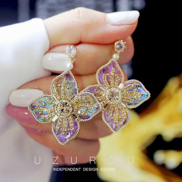 dangle & chandelier fashion dazzling iridescence big colorful flower long drop earrings women gorgeous party jewelry performance costume acc, Silver
dangle & chandelier fashion dazzling iridescence big colorful flower long drop earrings women gorgeous party jewelry performance costume acc, Silver