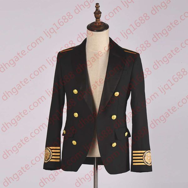 men's casual suit sleeve embroidery lion head shoulder badge with private custom valve suit, White;black
men's casual suit sleeve embroidery lion head shoulder badge with private custom valve suit, White;black