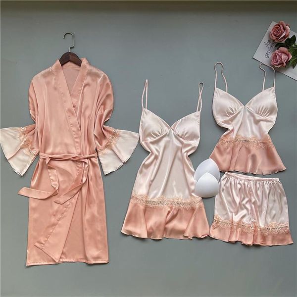 women's sleepwear -xl sweet flare sleeve lady robe gown sets v-neck 4pcs rayon sleep suit nightgown kimono bathrobe& shorts spring hom, Black;red
women's sleepwear -xl sweet flare sleeve lady robe gown sets v-neck 4pcs rayon sleep suit nightgown kimono bathrobe& shorts spring hom, Black;red