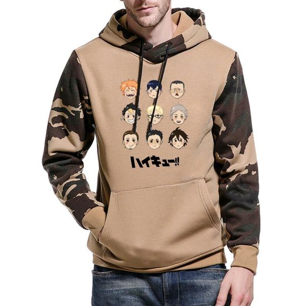 men's hoodies & sweatshirts haikyuu camo hooded men raglan oversized anime volleyball club streetwear hiphop man kuroo bokuto oya manga, Black
men's hoodies & sweatshirts haikyuu camo hooded men raglan oversized anime volleyball club streetwear hiphop man kuroo bokuto oya manga, Black