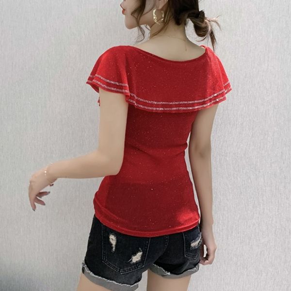 2021 summer korean clothes t-shirt fashion shiny mesh ruffles women ropa mujer short sleeve back tees new black t06622 z6eq, White
2021 summer korean clothes t-shirt fashion shiny mesh ruffles women ropa mujer short sleeve back tees new black t06622 z6eq, White