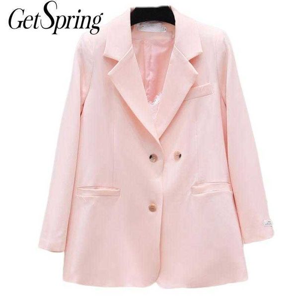getspring women suit blazer loose casual blazers jackets black white yellow plus size vintage coats outwear 210601, White;black
getspring women suit blazer loose casual blazers jackets black white yellow plus size vintage coats outwear 210601, White;black