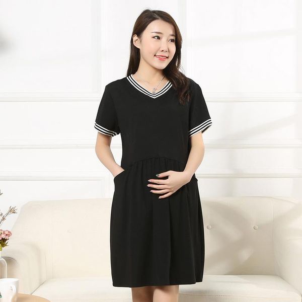 2021 quality summer maternity dress for pregnant women short-sleeved v-neck black dress fashion soft pregnant women clothes, White
2021 quality summer maternity dress for pregnant women short-sleeved v-neck black dress fashion soft pregnant women clothes, White
