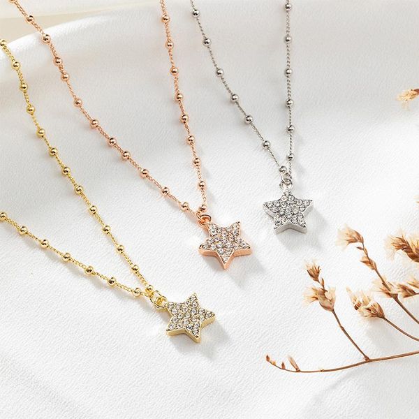 pendant necklaces fashion 3-color star necklace for women exquisite crystal zircon bead clavicle chain charming girl party jewelry, Silver
pendant necklaces fashion 3-color star necklace for women exquisite crystal zircon bead clavicle chain charming girl party jewelry, Silver