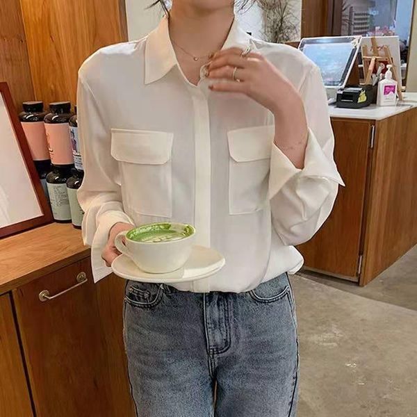 women's blouses & shirts spring autumn blouse french style solid white fashion woman t-shirt with long sleeve chic femme all-match
women's blouses & shirts spring autumn blouse french style solid white fashion woman t-shirt with long sleeve chic femme all-match
