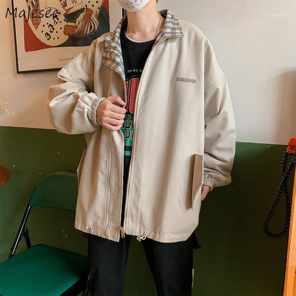 men's jackets men design plaid jacket double-sided turn-down collar all-match streetwear korean fashion male chic outwear running coat, Black;brown
men's jackets men design plaid jacket double-sided turn-down collar all-match streetwear korean fashion male chic outwear running coat, Black;brown