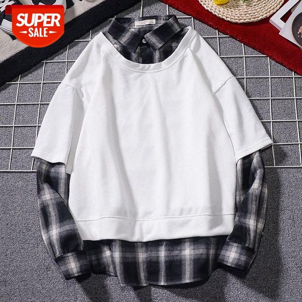 long-sleeved t-shirt male student fake two-piece round neck couple bottoming shirt #hr6f, White;black
long-sleeved t-shirt male student fake two-piece round neck couple bottoming shirt #hr6f, White;black