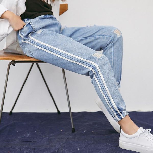 women's jeans 2021 autumn style washed holes haren pants women ankle-length ripped for, Blue
women's jeans 2021 autumn style washed holes haren pants women ankle-length ripped for, Blue