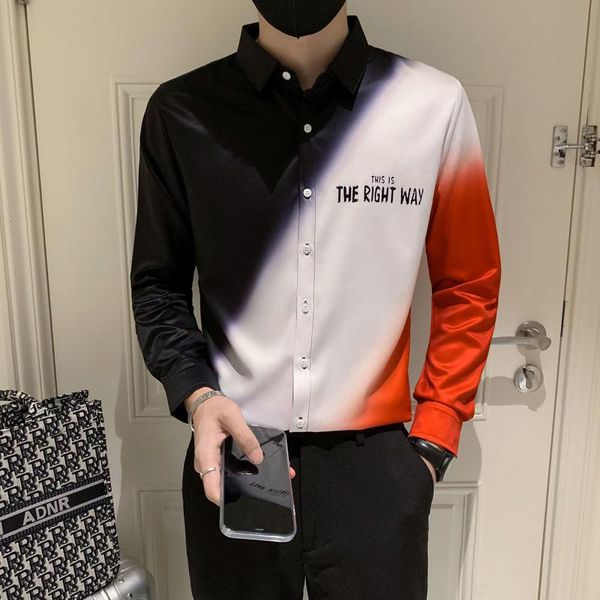 men's casual shirts 2021 contrast shirt men long sleeve streetwear camisa masculina korean slim fit mens dress formal social blouse, White;black
men's casual shirts 2021 contrast shirt men long sleeve streetwear camisa masculina korean slim fit mens dress formal social blouse, White;black