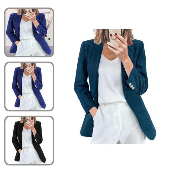 women's suits & blazers outwear stylish temperament lapel jacket female office lady blazer solid color for travel, White;black
women's suits & blazers outwear stylish temperament lapel jacket female office lady blazer solid color for travel, White;black