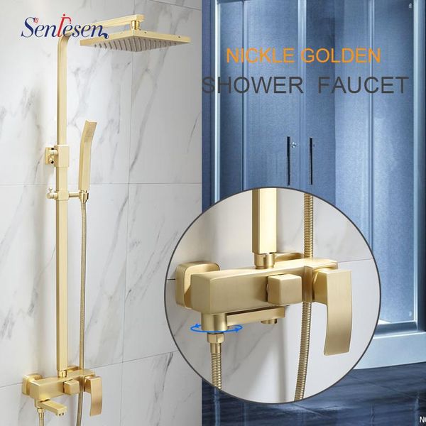 luxury gold finish wall mounted 8" rainfall shower head with single handle bathroom shower faucet
luxury gold finish wall mounted 8" rainfall shower head with single handle bathroom shower faucet