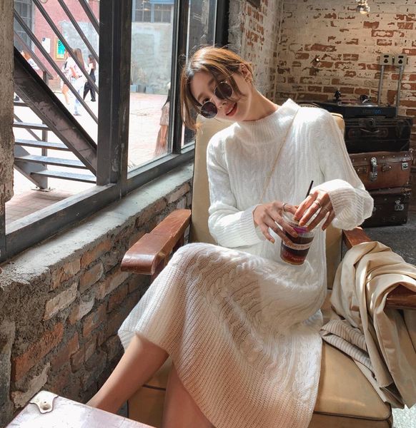 new 2021 casual loose women sweater 2 piece elegant autumn winter female long knitted vestidos cadp, Black;gray
new 2021 casual loose women sweater 2 piece elegant autumn winter female long knitted vestidos cadp, Black;gray