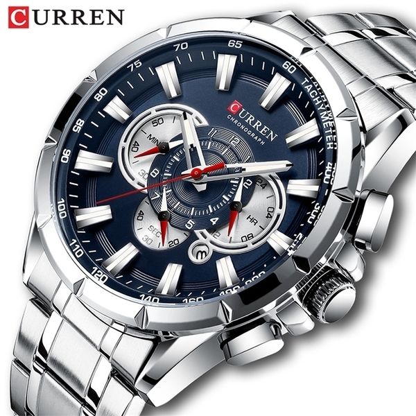 curren mens watches brand luxury chronograph quartz waterproof sport wrist stainless steel male clock 220225, Slivery;brown
curren mens watches brand luxury chronograph quartz waterproof sport wrist stainless steel male clock 220225, Slivery;brown