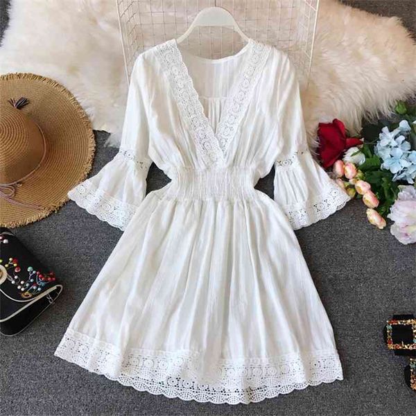 summer korean holiday beach dress women lace hollowed-out white clothes vestidos e497 210527, Black;gray
summer korean holiday beach dress women lace hollowed-out white clothes vestidos e497 210527, Black;gray