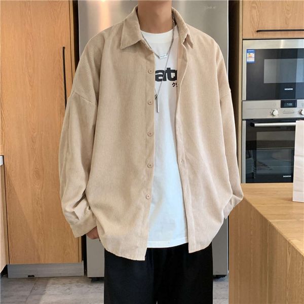 spring ins fashion corduroy men's long sleeve trend versatile loose korean couple casual shirt coat, White;black
spring ins fashion corduroy men's long sleeve trend versatile loose korean couple casual shirt coat, White;black