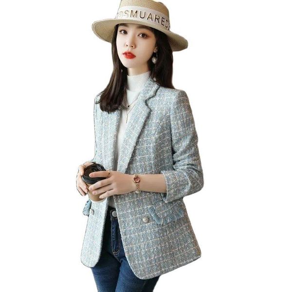 women's suits & blazers 2021 autumn winter fashion woolen cloth suit ladies jacket lattice short slim double breasted ladies', White;black
women's suits & blazers 2021 autumn winter fashion woolen cloth suit ladies jacket lattice short slim double breasted ladies', White;black