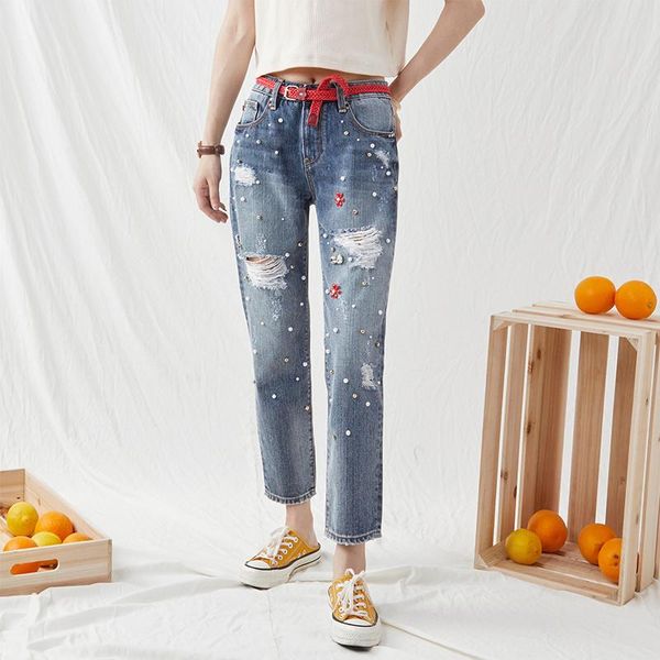 women's jeans ripped for women cotton straight throusers pants comfy slouchy baggy, Blue
women's jeans ripped for women cotton straight throusers pants comfy slouchy baggy, Blue