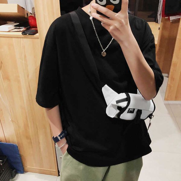 sleeve short t-shirt men's round neck loose summer half trend solid color t-shirt basic, White;black
sleeve short t-shirt men's round neck loose summer half trend solid color t-shirt basic, White;black
