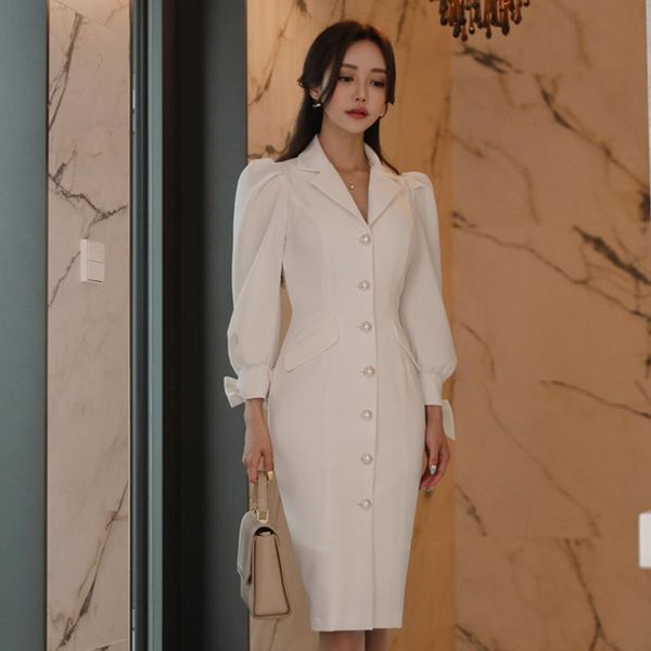 2021 white lantern sleeve autumn spring womens dress elegant bodycon business office party single-breasted pencil dresses, Black;gray
2021 white lantern sleeve autumn spring womens dress elegant bodycon business office party single-breasted pencil dresses, Black;gray