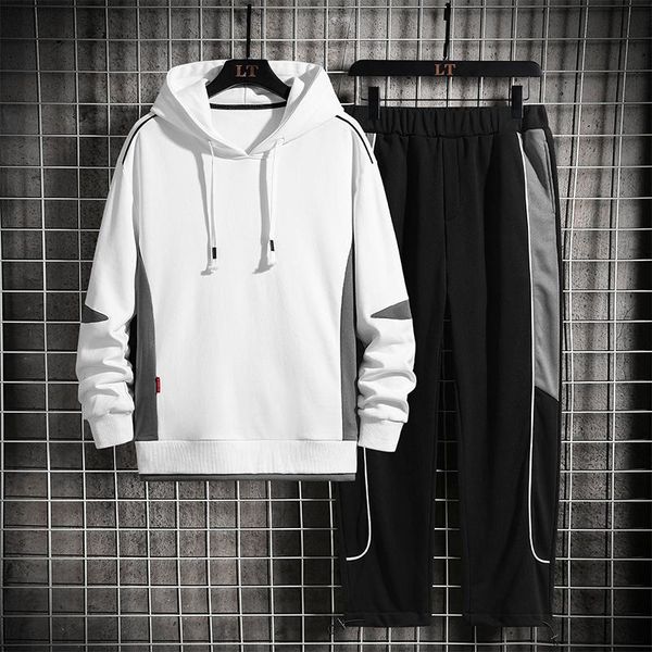 jogging clothing men's hooded sweat+pants sets autumn fashion patchwork set male casual long sleeve mens two pieces street trendy, Black;red
jogging clothing men's hooded sweat+pants sets autumn fashion patchwork set male casual long sleeve mens two pieces street trendy, Black;red