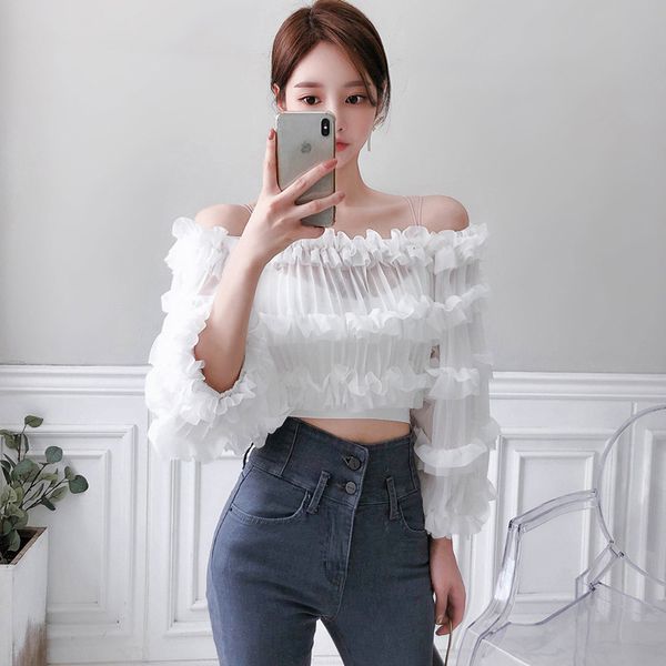 new arrival comfortable chiffon temperamental vintage elegant personality short perspective white shirt 25cb
new arrival comfortable chiffon temperamental vintage elegant personality short perspective white shirt 25cb
