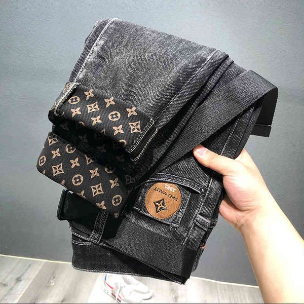 2021 autumn and winter plush optional jeans men's fashion brand slim fit small feet washed casual long pants, Blue
2021 autumn and winter plush optional jeans men's fashion brand slim fit small feet washed casual long pants, Blue