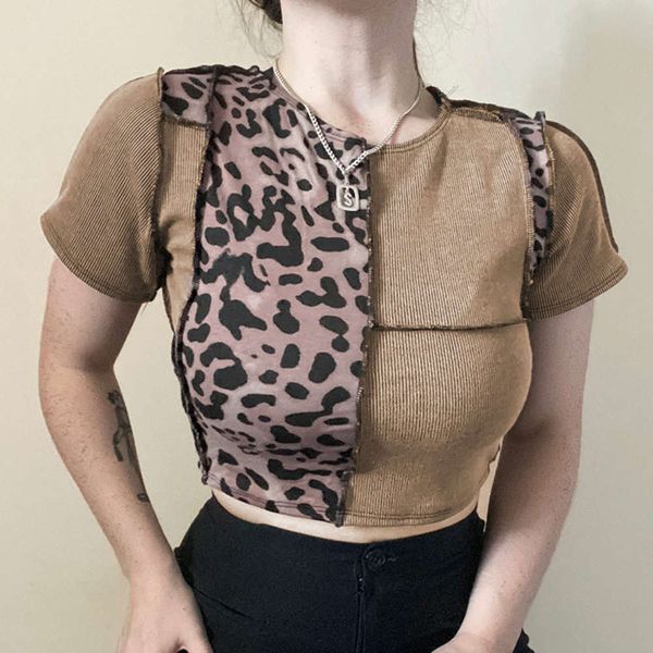 new men's wear 2021 spring irregular leopard pattern stitching color contrast reverse car side slim t-shirt girl, White
new men's wear 2021 spring irregular leopard pattern stitching color contrast reverse car side slim t-shirt girl, White