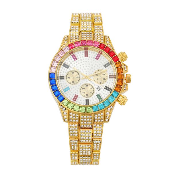 watch leisure fashion steel band diamond men's color diamond three eye calendar quartz women's, Slivery;brown
watch leisure fashion steel band diamond men's color diamond three eye calendar quartz women's, Slivery;brown
