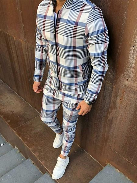 men's tracksuits european american men's casual sportswear autumn stand-up collar zip cardigan jacket+fashion trousers grid suits, Gray
men's tracksuits european american men's casual sportswear autumn stand-up collar zip cardigan jacket+fashion trousers grid suits, Gray