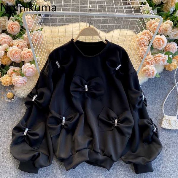 nomikuma korean diamonds bowknot pullover sweatshirt causal long sleeve o-neck hoodies spring sweet women jumper 6e145 211206, Black
nomikuma korean diamonds bowknot pullover sweatshirt causal long sleeve o-neck hoodies spring sweet women jumper 6e145 211206, Black