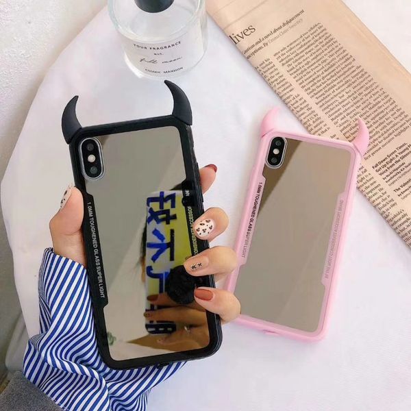 luxury mirror makeup devil horn acrylic soft tpu phone case for iphone x xs xr xsmax for iphone 11pro max 6plus 7 8 plus shell
luxury mirror makeup devil horn acrylic soft tpu phone case for iphone x xs xr xsmax for iphone 11pro max 6plus 7 8 plus shell