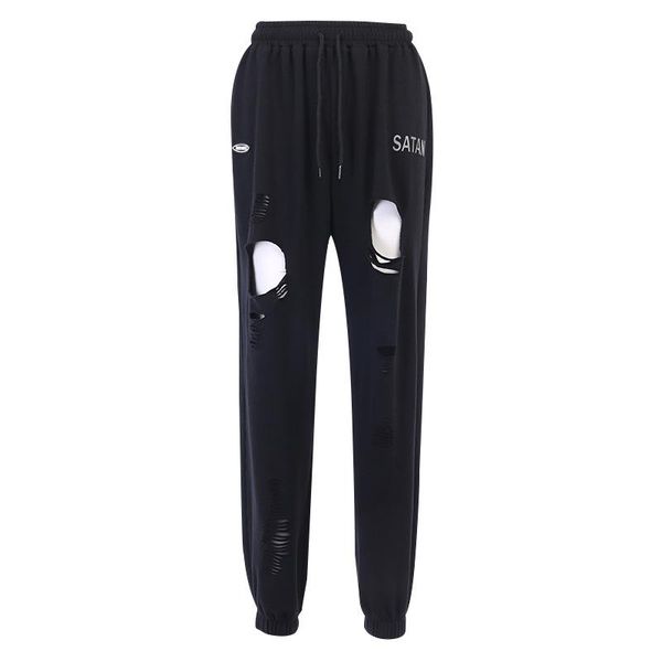 women's pants & capris spring and summer track high waist elastic band loose casual fashion cotton hole dark knight female running, Black;white
women's pants & capris spring and summer track high waist elastic band loose casual fashion cotton hole dark knight female running, Black;white