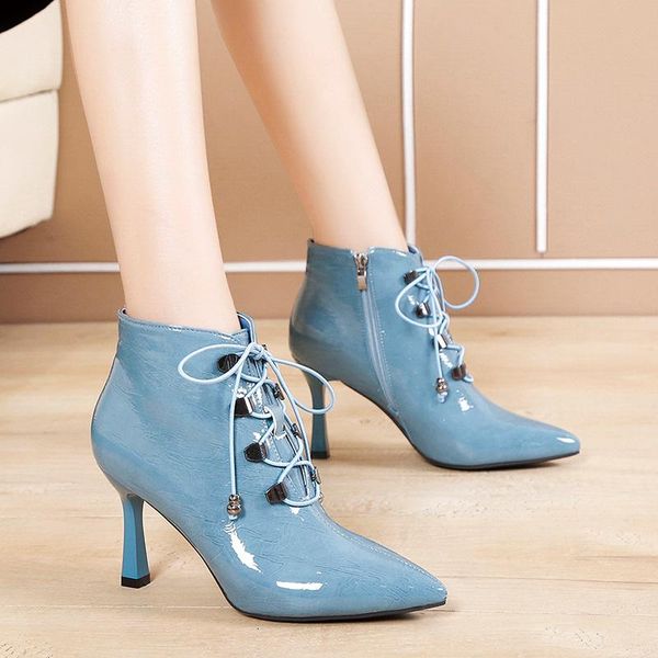 boots woman fashion spring autumn pointed toe high heel lady pu patent leather zipper party ankle women wedding shoes, Black
boots woman fashion spring autumn pointed toe high heel lady pu patent leather zipper party ankle women wedding shoes, Black