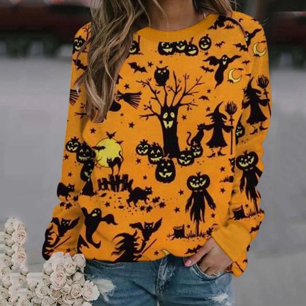 women's blouses & shirts blouse women casual round neck long sleeve halloween print aesthetic harajuku oversize 40#, White
women's blouses & shirts blouse women casual round neck long sleeve halloween print aesthetic harajuku oversize 40#, White