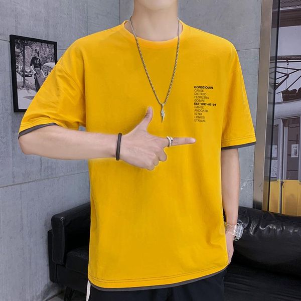 men's t-shirts men t shirt short-sleeved fashion youth t-shirt pink black yellow student 2021 tees o-neck casual campus character, White;black
men's t-shirts men t shirt short-sleeved fashion youth t-shirt pink black yellow student 2021 tees o-neck casual campus character, White;black