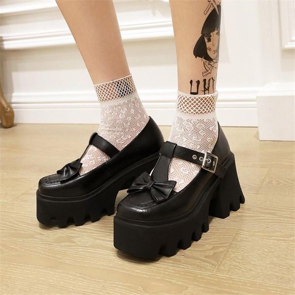 dress shoes pxelena gothic lolita thick sole platform t tied pumps chunky block high heels punk rock bow knot plus size 43, Black
dress shoes pxelena gothic lolita thick sole platform t tied pumps chunky block high heels punk rock bow knot plus size 43, Black