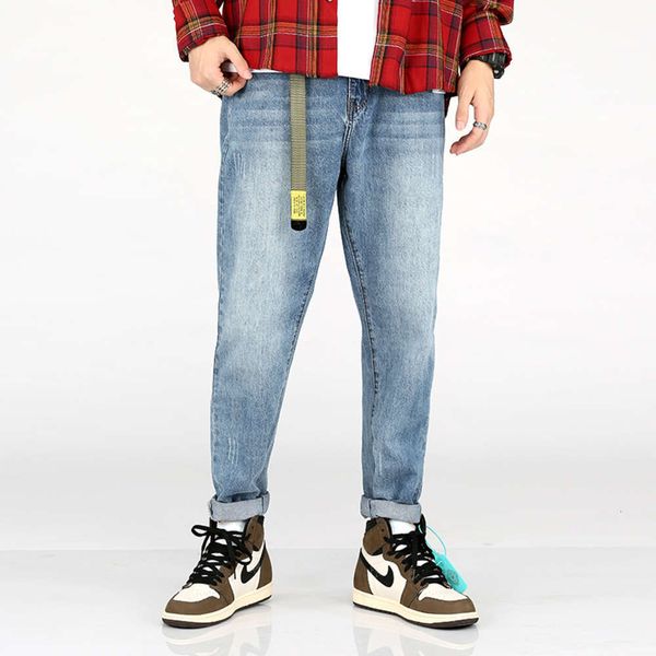 korean tooling light color jeans men's fashion brand harlem casual large size nine point leggings loose pantsw, Blue
korean tooling light color jeans men's fashion brand harlem casual large size nine point leggings loose pantsw, Blue