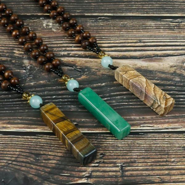pendant necklaces handmade vintage long wooden bead necklace men natural green aventurine stone for women jewelry ing-04, Silver
pendant necklaces handmade vintage long wooden bead necklace men natural green aventurine stone for women jewelry ing-04, Silver