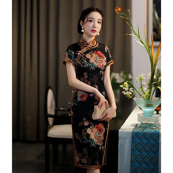 ethnic clothing spring lady print flower qipao straight dresses mandarin collar satin cheongsam skirt -4xl slim mid-length chinese dress, Red
ethnic clothing spring lady print flower qipao straight dresses mandarin collar satin cheongsam skirt -4xl slim mid-length chinese dress, Red