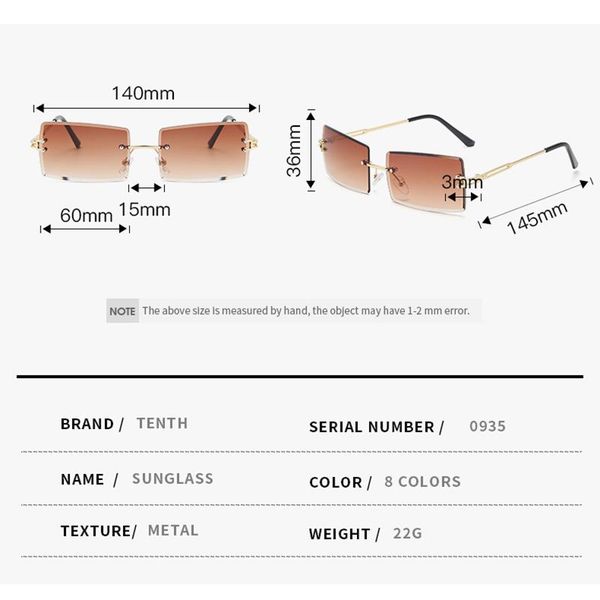 women sunglasses popular hxlnm men uv400 rimless keithion shades rectangle alloy glasses fashion riets, White;black
women sunglasses popular hxlnm men uv400 rimless keithion shades rectangle alloy glasses fashion riets, White;black