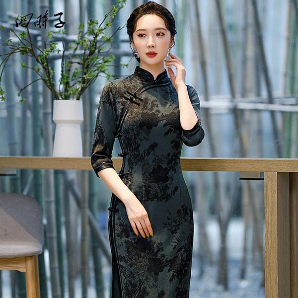 ethnic clothing cheongsam elegant dinner party split dress qipao chinese wedding traditional, Red
ethnic clothing cheongsam elegant dinner party split dress qipao chinese wedding traditional, Red