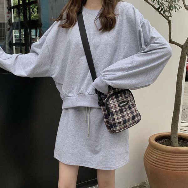 two piece dress ying xi 2021 spring loose casual o-neck long sleeves above knee mini elastic waist drawstring women set, White
two piece dress ying xi 2021 spring loose casual o-neck long sleeves above knee mini elastic waist drawstring women set, White