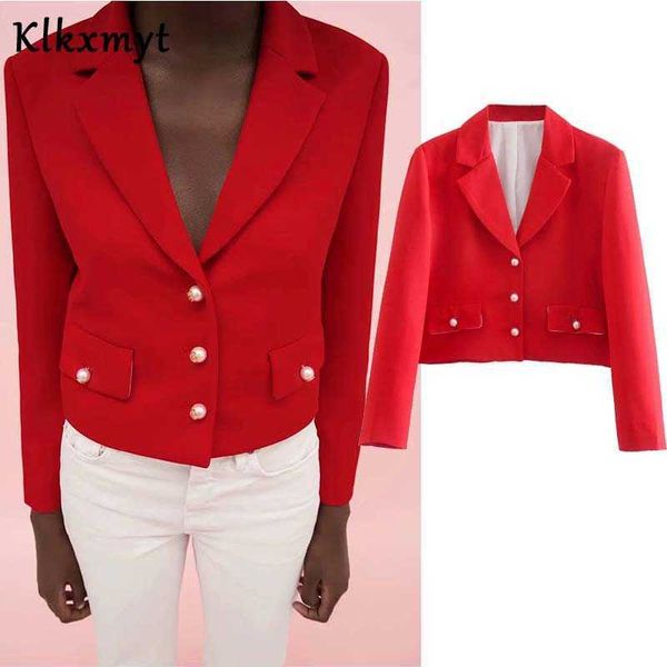 klkxmyt za blazer women spring fashion pearl button cropped casual jacket vintage long sleeve female outerwear suit 210527, White;black
klkxmyt za blazer women spring fashion pearl button cropped casual jacket vintage long sleeve female outerwear suit 210527, White;black